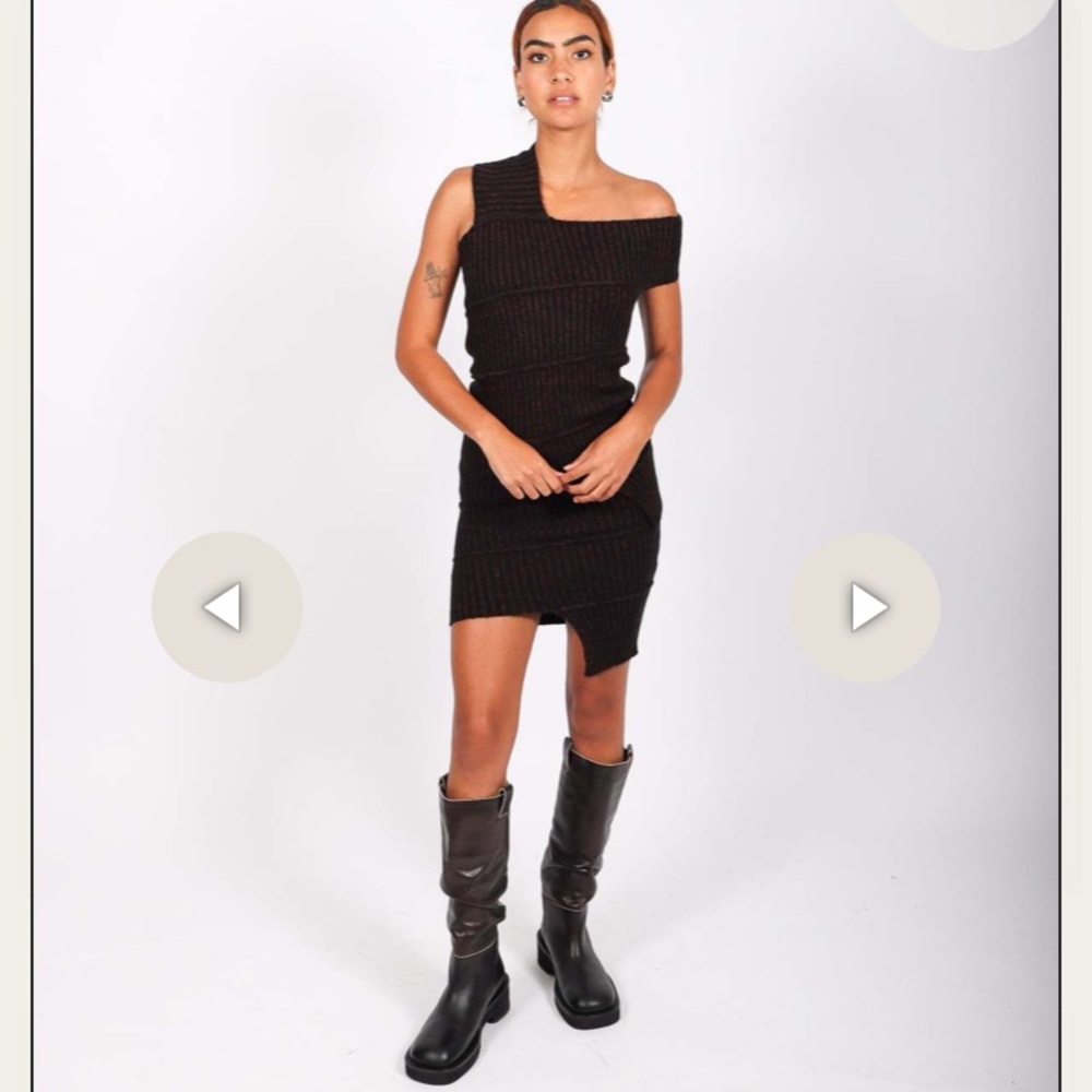 MM6 Maison Margiela Knit One Shoulder skirt & top set sz M NWT